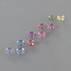 Gemas de zafiro multicolor natural de  ct, corte redondo, transparente