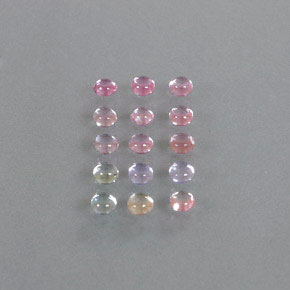 Gemas de zafiro multicolor natural de  ct, corte redondo, transparente