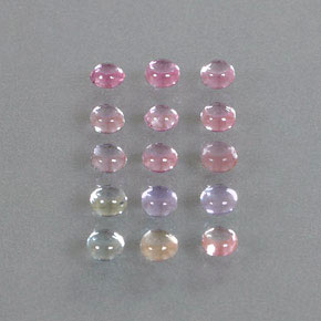 Gemas de zafiro multicolor natural de  ct, corte redondo, transparente