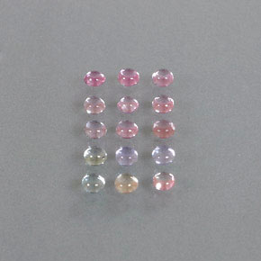 Gemas de zafiro multicolor natural de  ct, corte redondo, transparente