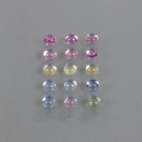 Gemas de zafiro multicolor natural de  ct, corte redondo, transparente