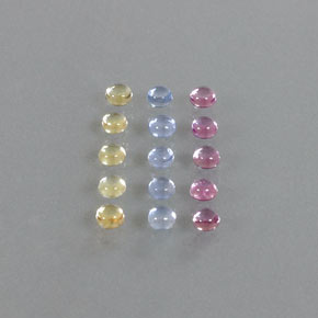 Gemas de zafiro multicolor natural de 2,68 ct, corte redondo, transparente