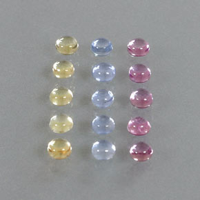 Gemas de zafiro multicolor natural de 2,68 ct, corte redondo, transparente