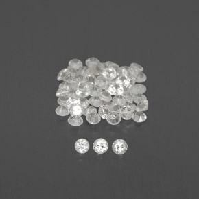 Gemas de zafiro blanco natural de  ct, corte redondo, VVS-VS