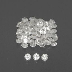 Gemas de zafiro blanco natural de  ct, corte redondo, VVS-VS