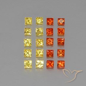 Gemas de zafiro multicolor natural de 2,22 ct, cuadrado, VVS-VS