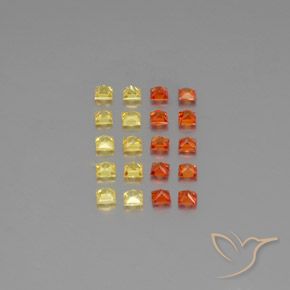 Gemas de zafiro multicolor natural de 2,22 ct, cuadrado, VVS-VS