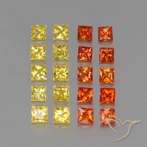 Gemas de zafiro multicolor natural de 2,73 ct, cuadrado, VVS-VS