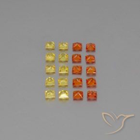 Gemas de zafiro multicolor natural de 2,73 ct, cuadrado, VVS-VS