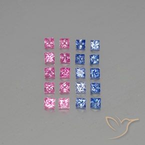Gemas de zafiro multicolor natural de 3,75 ct, cuadrado, VVS-VS