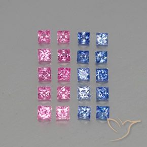 Gemas de zafiro multicolor natural de 3,75 ct, cuadrado, VVS-VS