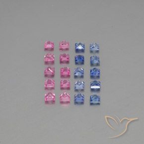 Gemas de zafiro multicolor natural de 3,75 ct, cuadrado, VVS-VS