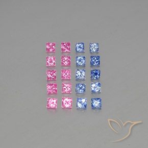 Gemas de zafiro multicolor natural de 4,89 ct, cuadrado, VVS-VS