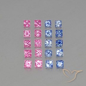 Gemas de zafiro multicolor natural de 4,89 ct, cuadrado, VVS-VS