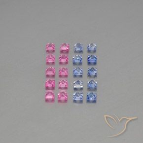 Gemas de zafiro multicolor natural de 4,89 ct, cuadrado, VVS-VS