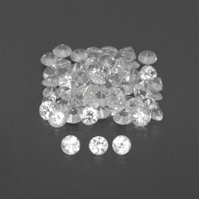 Gemas de zafiro blanco natural de  ct, corte redondo, VVS-VS