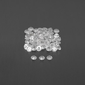 Gemas de zafiro blanco natural de  ct, corte redondo, VVS-VS