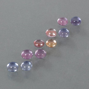 Gemas de zafiro multicolor natural de 2,48 ct, corte redondo, transparente
