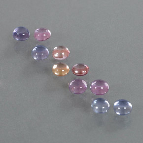 Gemas de zafiro multicolor natural de 2,48 ct, corte redondo, transparente