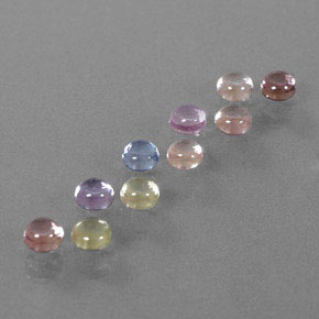 Gemas de zafiro multicolor natural de  ct, corte redondo, transparente