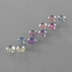 Gemas de zafiro multicolor natural de 3,06 ct, corte redondo, transparente