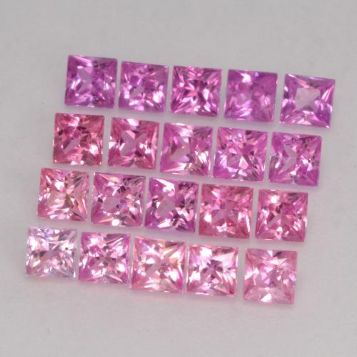 Gemas de zafiro multicolor natural de 2,29 ct, cuadrado, VVS-VS