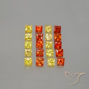 Gemas de zafiro multicolor natural de 2,61 ct, cuadrado, VVS-VS