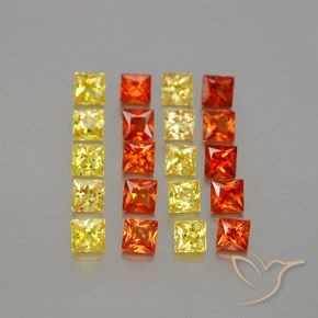 Gemas de zafiro multicolor natural de 2,61 ct, cuadrado, VVS-VS