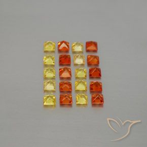 Gemas de zafiro multicolor natural de 2,61 ct, cuadrado, VVS-VS