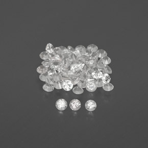 Gemas de zafiro blanco natural de  ct, corte redondo, VVS-VS