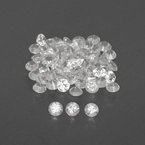 Gemas de zafiro blanco natural de  ct, corte redondo, VVS-VS