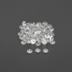 Gemas de zafiro blanco natural de  ct, corte redondo, VVS-VS