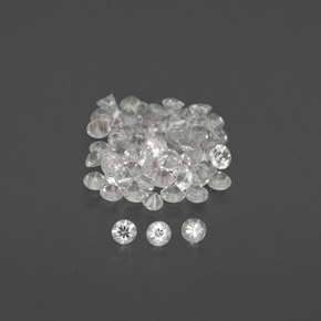 Gemas de zafiro blanco natural de  ct, corte redondo, VVS-VS