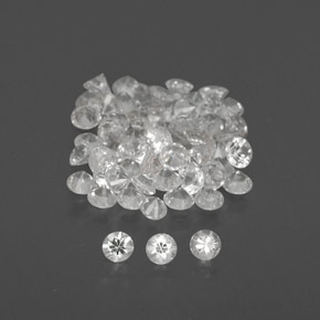 Gemas de zafiro blanco natural de  ct, corte redondo, VVS-VS