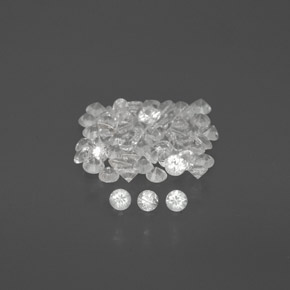 Gemas de zafiro blanco natural de  ct, corte redondo, VVS-VS