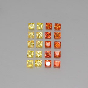 Gemas de zafiro multicolor natural de 1,73 ct, cuadrado, VVS-VS