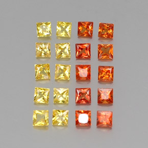 Gemas de zafiro multicolor natural de 1,73 ct, cuadrado, VVS-VS