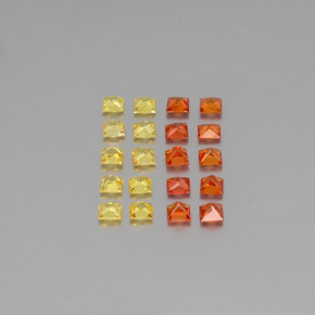 Gemas de zafiro multicolor natural de 1,73 ct, cuadrado, VVS-VS