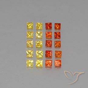 Gemas de zafiro multicolor natural de 2,63 ct, cuadrado, VVS-VS