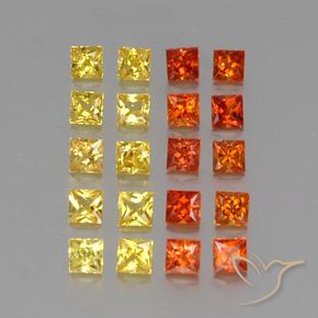 Gemas de zafiro multicolor natural de 2,63 ct, cuadrado, VVS-VS