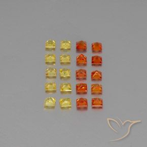 Gemas de zafiro multicolor natural de 2,63 ct, cuadrado, VVS-VS