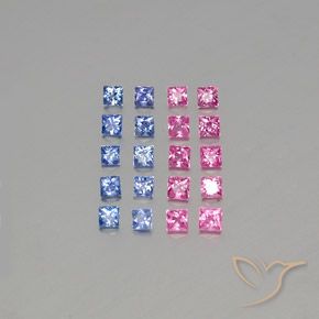 Gemas de Zafiro Multicolor natural de 2.03 ct, Cuadrado, VVS-VS