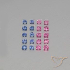 Gemas de Zafiro Multicolor natural de 2.03 ct, Cuadrado, VVS-VS