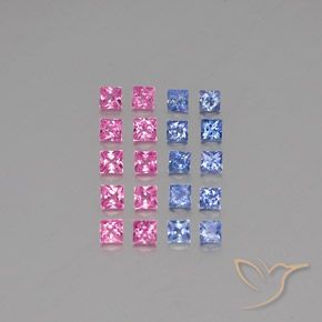 Gemas de zafiro multicolor natural de 2,34 ct, cuadrado, VVS-VS