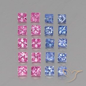 Gemas de zafiro multicolor natural de 2,34 ct, cuadrado, VVS-VS
