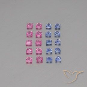 Gemas de zafiro multicolor natural de 2,34 ct, cuadrado, VVS-VS