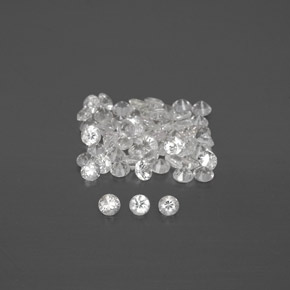 Gemas de zafiro blanco natural de  ct, corte redondo, VVS-VS