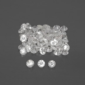 Gemas de zafiro blanco natural de  ct, corte redondo, VVS-VS