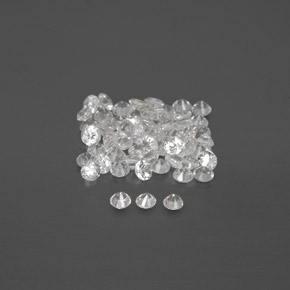 Gemas de zafiro blanco natural de  ct, corte redondo, VVS-VS