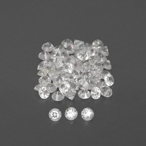 Gemas de zafiro blanco natural de  ct, corte redondo, VVS-VS